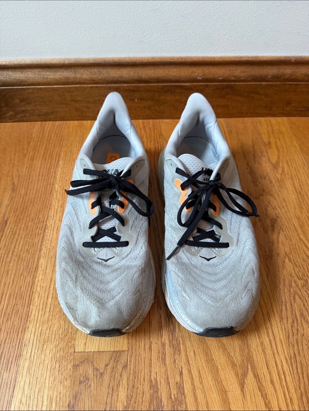 Hoka Arahi 6 Running Shoes Light Grey Orange Men's Size 9.5D - Picture 6 of 11